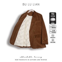 老板娘专属美拉德休闲西装外套羽绒服厚款冬季外套宽松复古韩版