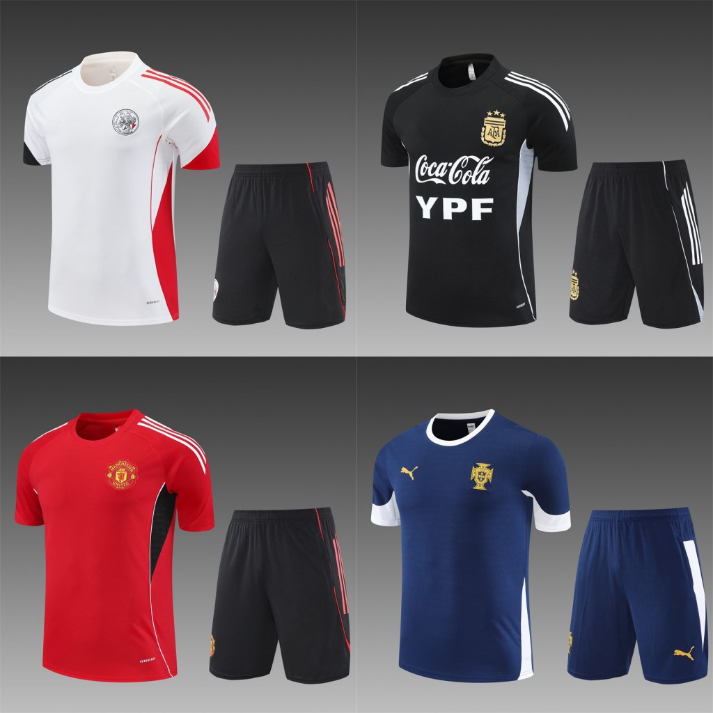 2526新款热刺法国阿森纳训练服成人短袖训练服球衣批发套装