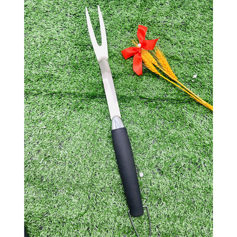 不锈钢橡塑柄烤具3件套烧烤工具套装BBQ户外烧烤工具烤铲烤夹烤叉|undefined