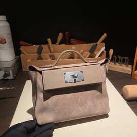 全手工缝制2424mini百搭饺子包法国原厂麂皮翅膀包单肩手提斜挎包