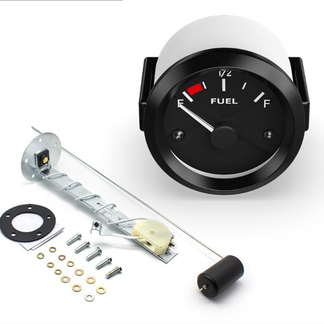 12V Car Modified Instrument Oil Level Gauge with Oil Float, Universal 52MM Car Instrument Oil Level Gauge