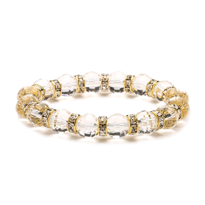 Estilo coreano Super brillante colorido cristal 96 granos de la tierra de la superficie 8/10MM corte de cristal multi-color pulsera de cuentas