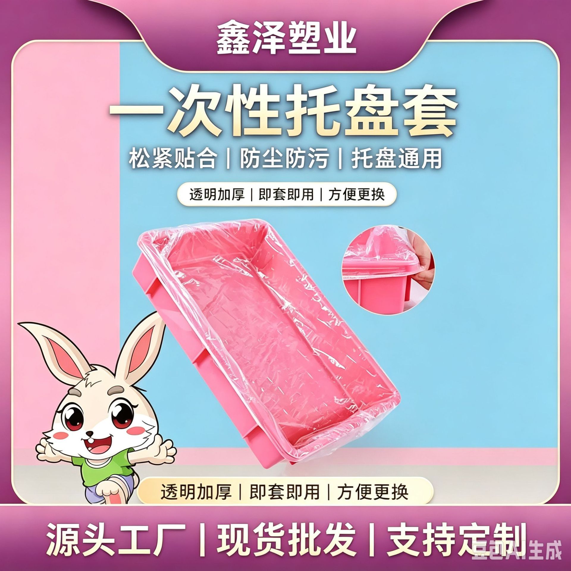 Pet Rabbit Cage Chassis Film Cover Disposable Plastic Film Dutch Pig Rabbit Supplies Toilet Urine Pad Cleaning Pad