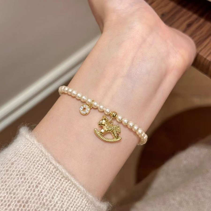 Golden white bracelet