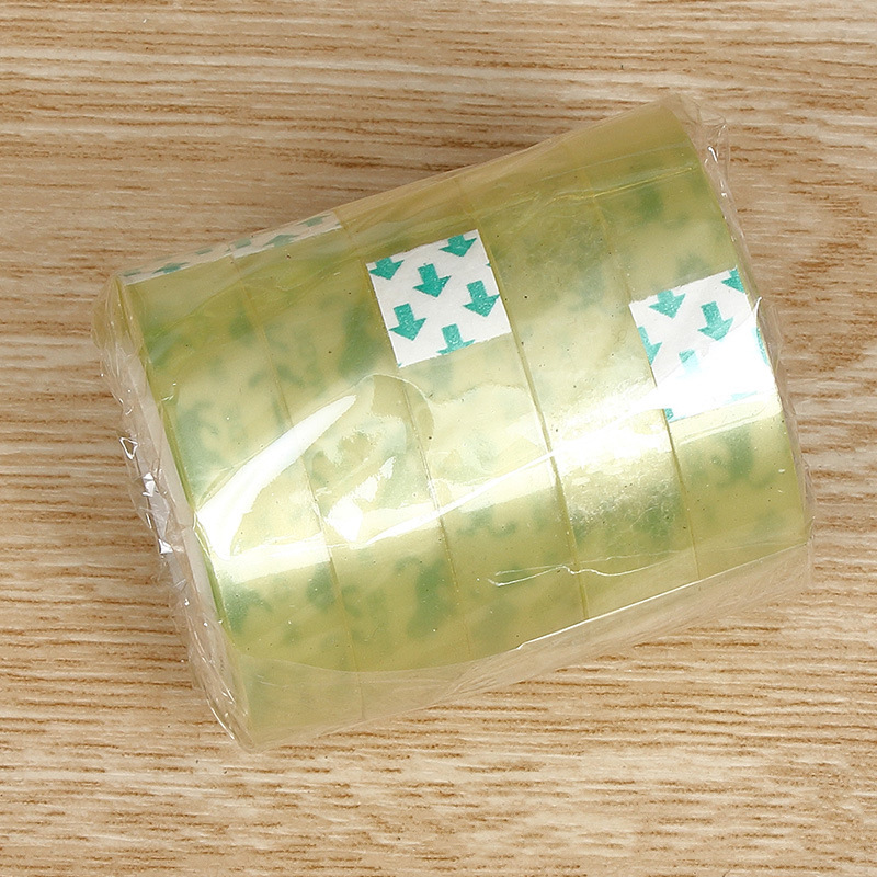 厂家直供 5个装透明小胶带 超值装办公文具用品小胶布 两元店货源