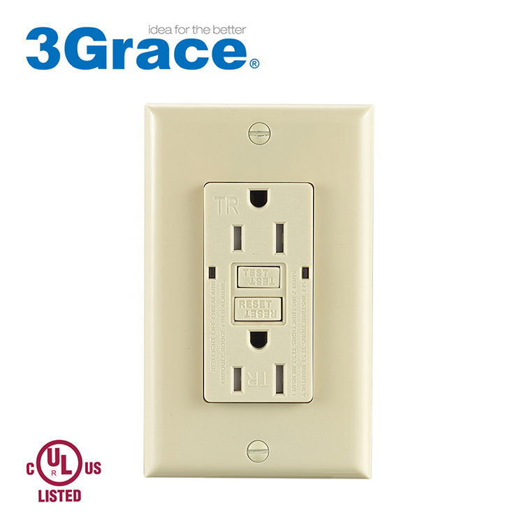 Hot sale American standard kitchen bathroom leakage protection GFCI double wall socket grounding fault safety protection socket Hot sale American standard kitchen bathroom leakage protection GFCI double wall socket grounding fault safety protection socket