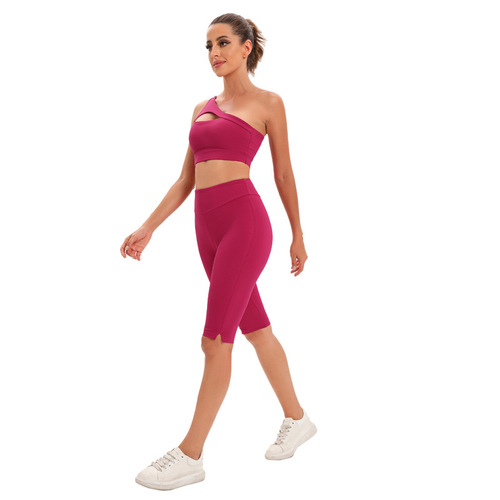 New yoga apparel set: sports bra, back-sculpting underwire, fitness capri pants, cropped high-waisted butt-lifting leggings