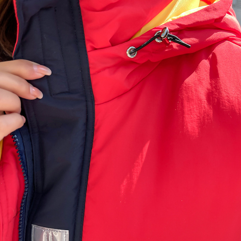 Hermosa nueva gorda MM de tamaño grande ropa de mujer pluma de algodón herramientas de ropa de algodón coreana con capuchón engrosado chaqueta k876 image 4