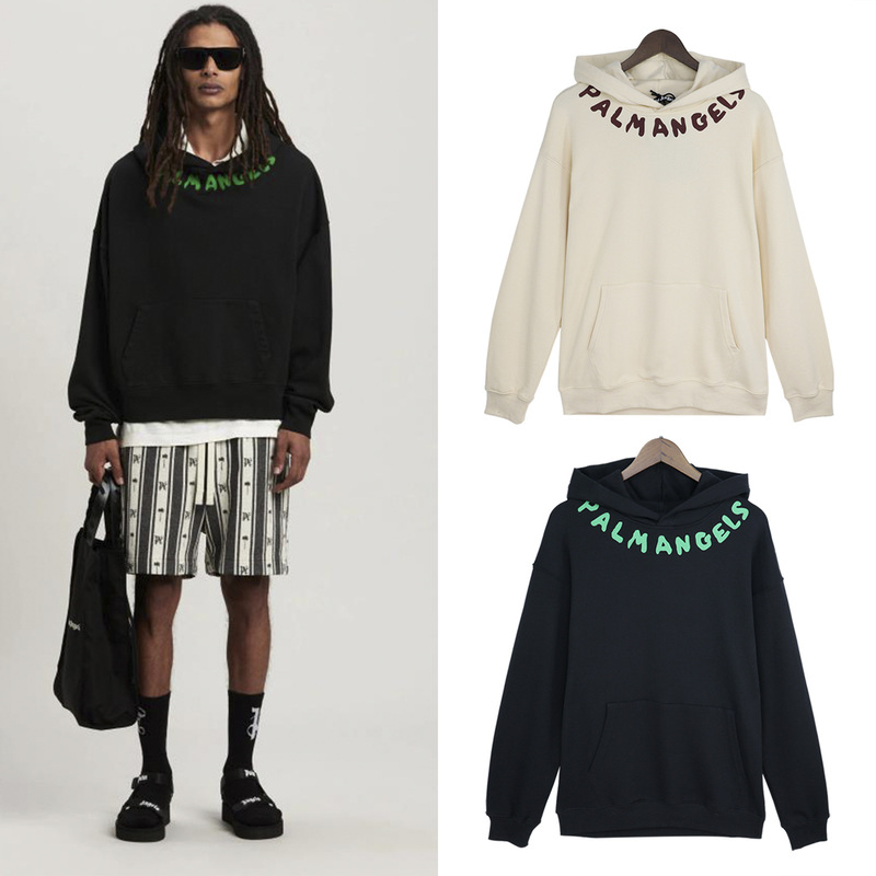 2024 European and American Palm Angel Angels Spring and Autumn Letter Print Men's and Women's Trendy Brand Loose Hooded Sweatshirt 2024 European and American Palm Angel Angels Spring and Autumn Letter Print Men's and Women's Trendy Brand Loose Hooded Sweatshirt