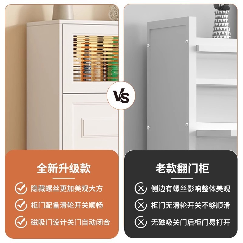钢制翻门柜家用大容量防尘储物柜简约五斗展示柜奶油风书房收纳柜|undefined