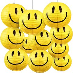 アマゾン热い贩売メーカー卸売子供诞生日纸ランタンhappy dude黄色笑颜ランタン