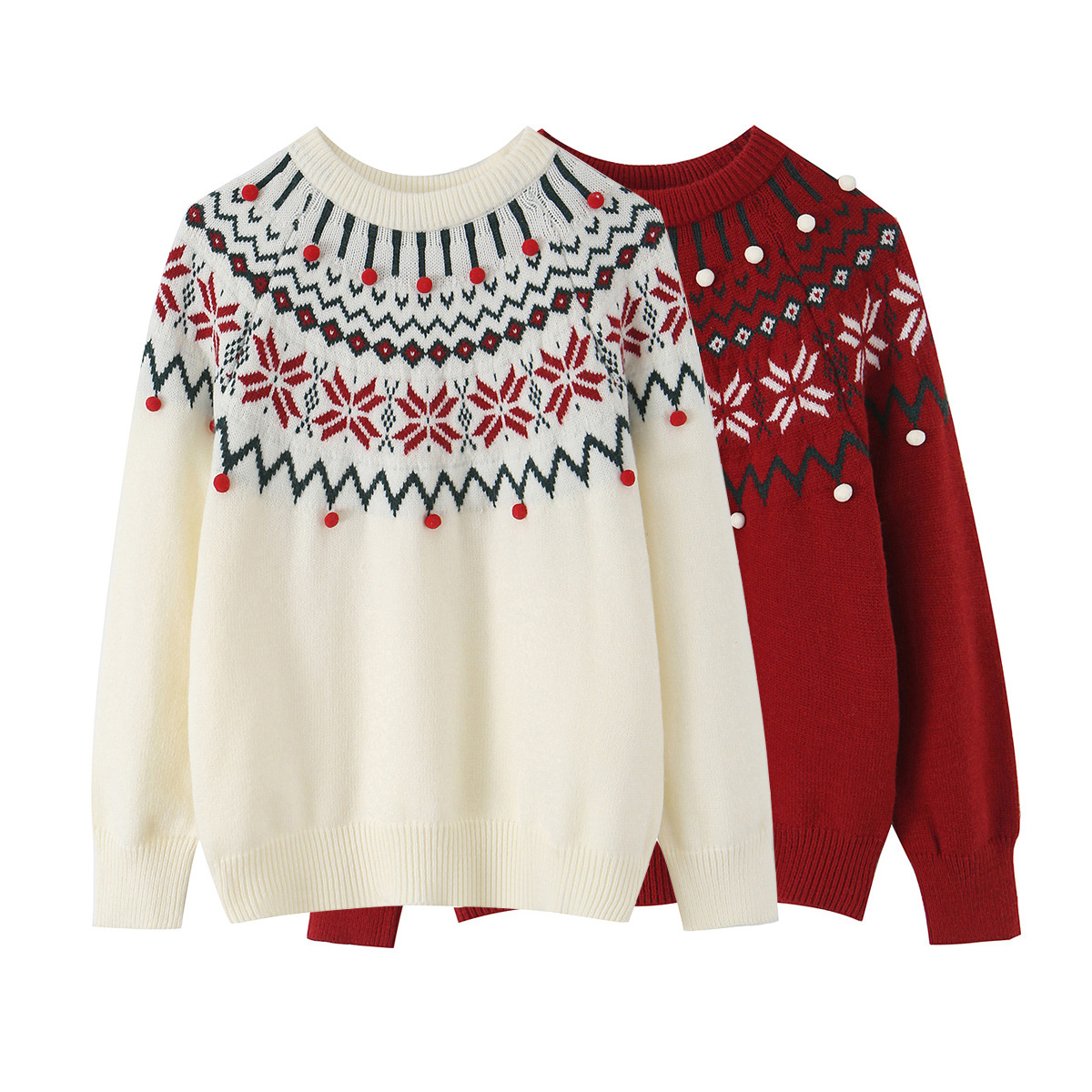 ZAZA estilo europeo al por mayor estilo de mujer estilo de moda universal diseño casual Jacquard overhead suéter