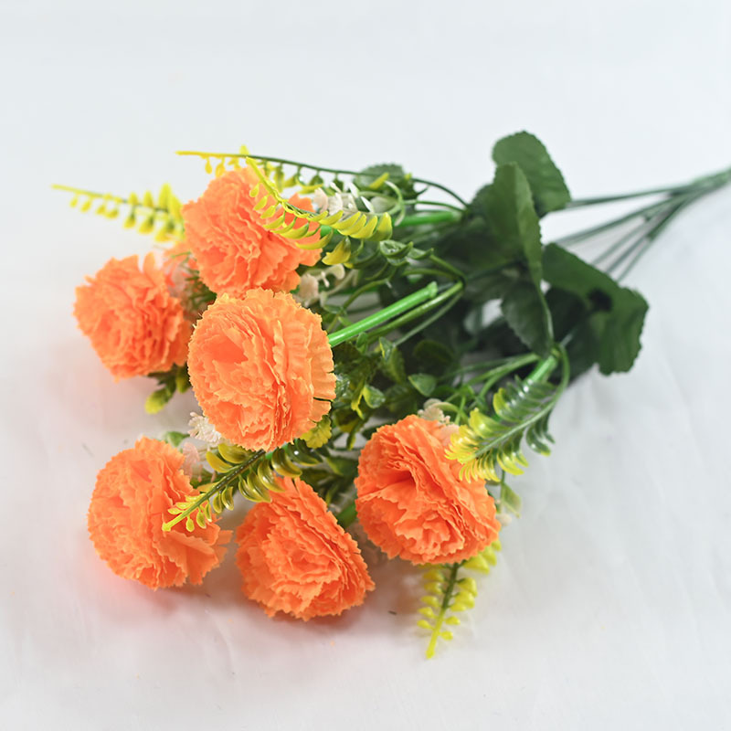 7 flores de claveles simuladas regalo del día de la madre del día del maestro decoración de bodas para el hogar props de disparo flores falsas