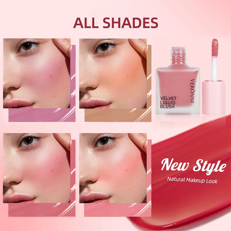 VERONNI 10ML liquid blush long-lasting color non-fading waterproof blush natural moisturizing rouge blush