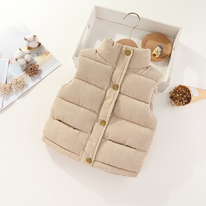 Chaleco para niños y niñas engrosado cálido desgaste exterior PANA Otoño e Invierno Chaleco de algodón bebé torre exterior chaleco