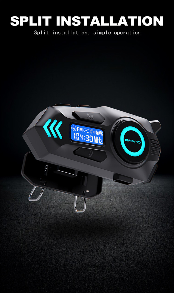 Cross-Border Helmet Bluetooth Headset K09 Real-Time Intercom 40mm Speaker Binaural Stereo Long Battery Life Low Latency