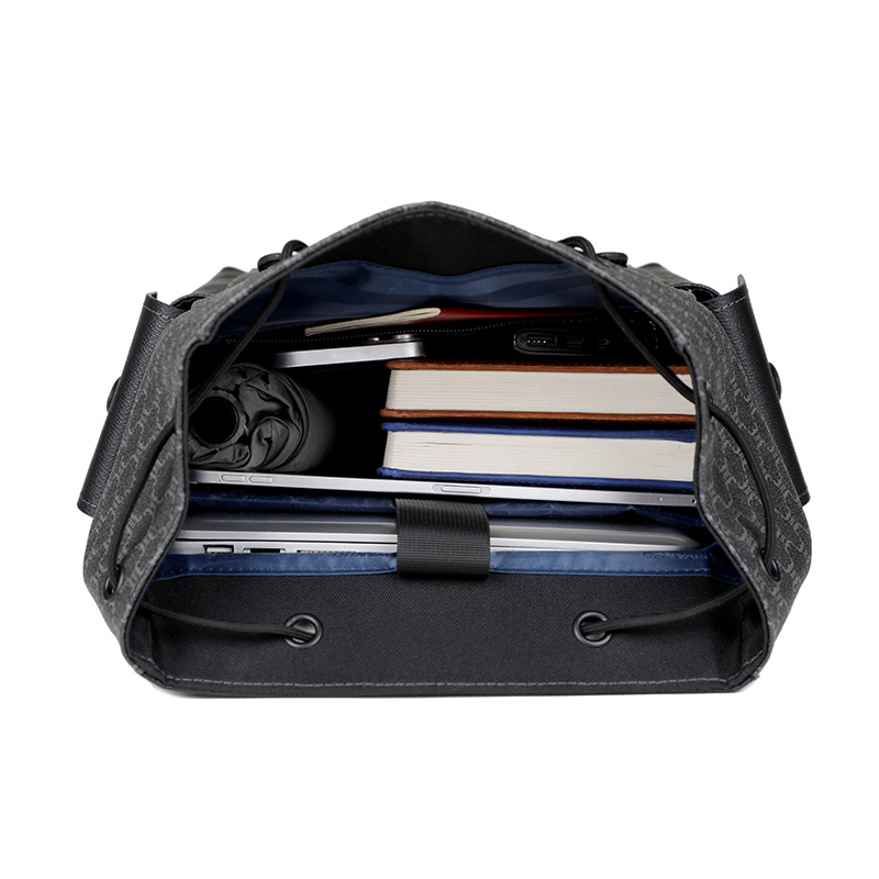 Mochila de moda de gran capacidad casual de negocios de alta gama para hombres, mochila para computadora de 16 pulgadas para hombres, bolsa de viaje de PVC