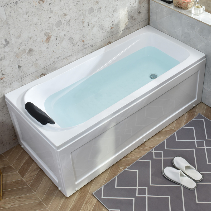 Acrylic Insulated Household Bathtub Vertical Skirt Constant Temperature Heated Surf Massage Bathtub Thickened Household Bathtub