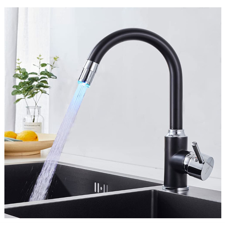 Hot and cold faucet can control temperature without electricity hot faucet luminous faucet led toilet hot and cold color temperature