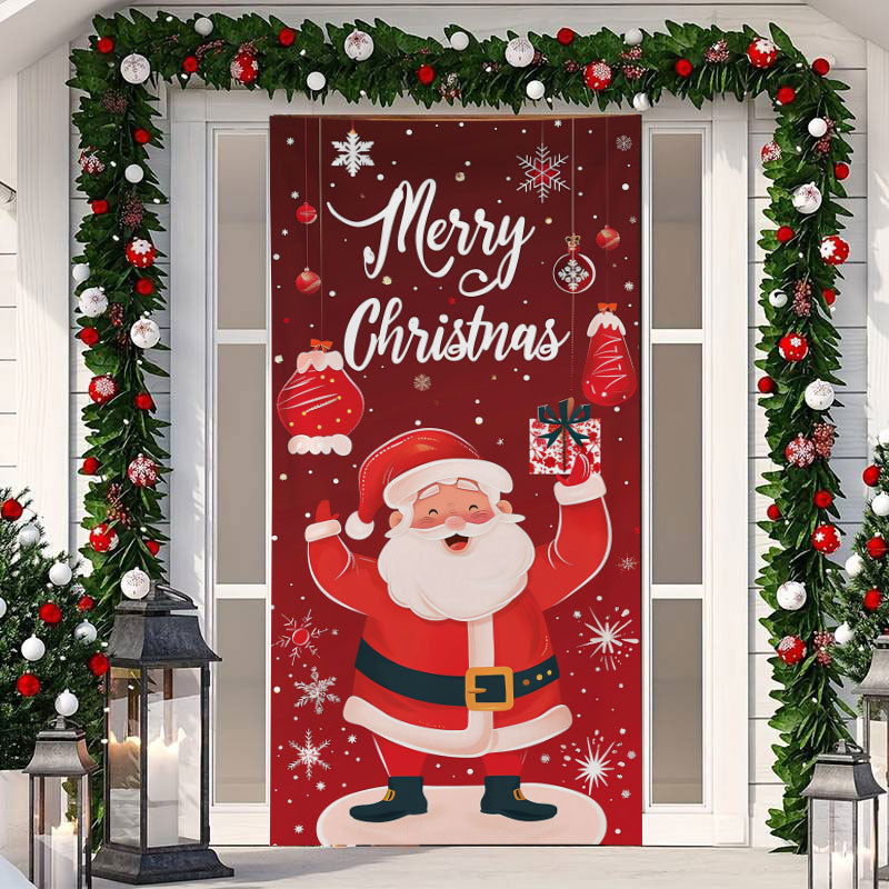 アマゾンクロスボーダー新型クリスマス怪傑門蓋祝日パーティーのドア貼り装飾雰囲気背景布メーカー直販|undefined