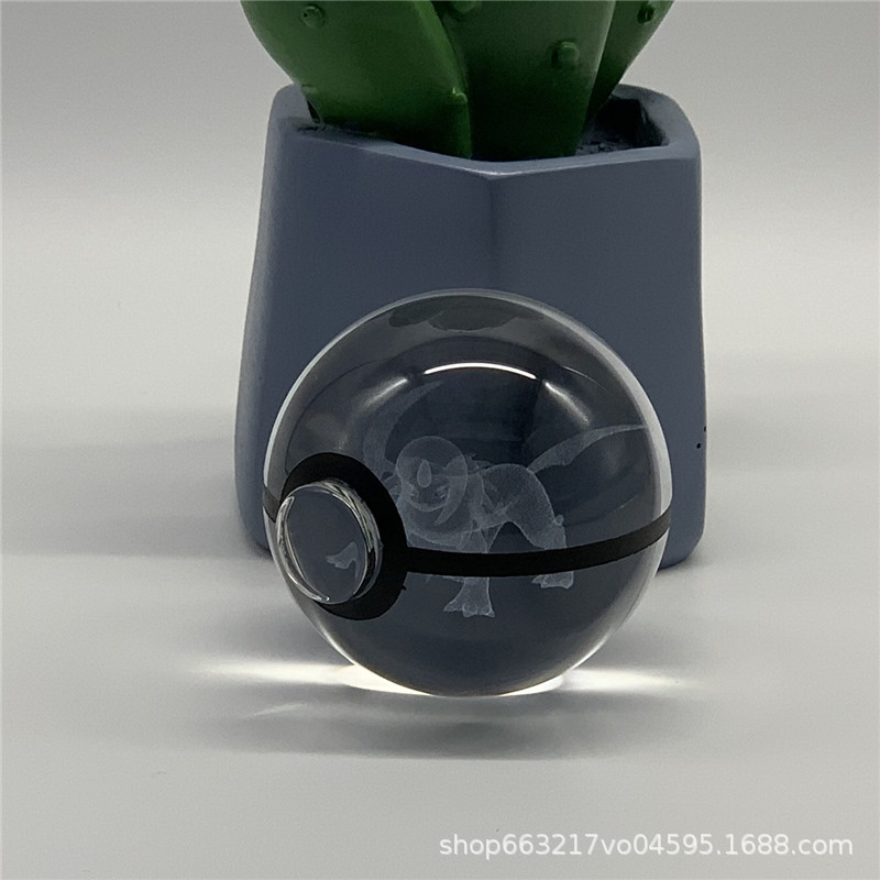 Ventas directas de fábrica transfronterizas Pokemon Pokemon Elfo Ball 3D Escultura interior Bola de cristal Animación Luz nocturna Personalización