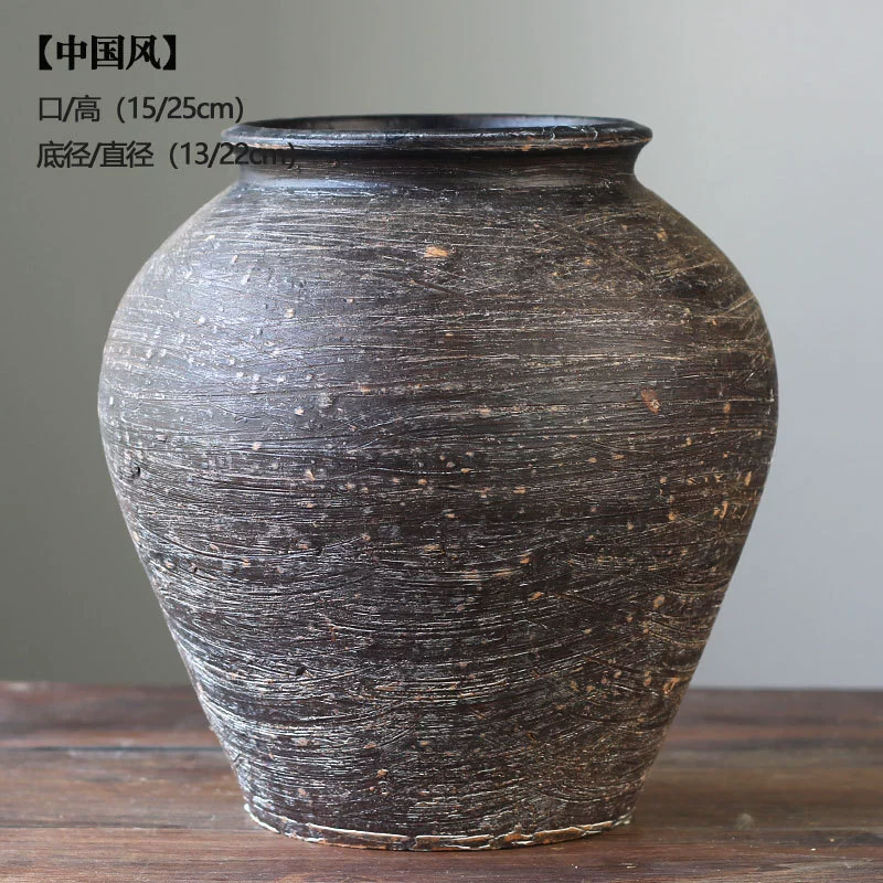 Китайская ручная ретро глиняная горшок ваза дзен керамическая глина антикварная гидропонная столешница