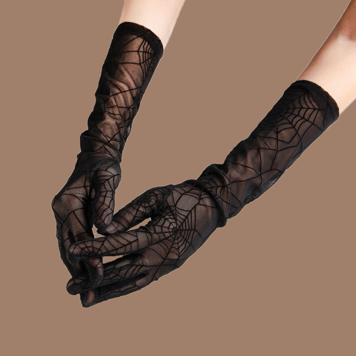 New fashion lace long black sunscreen split finger gloves NSTQ41160