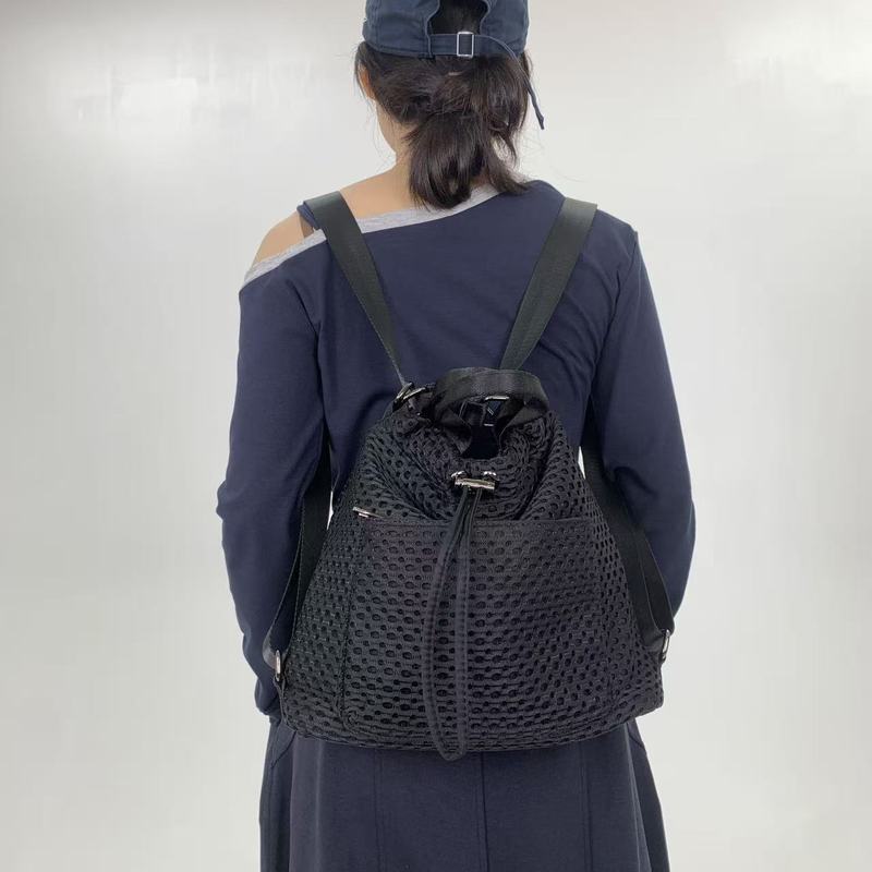 跨境专供女士时尚网面多口袋休闲双肩背包多功能大容量个性斜挎包|undefined
