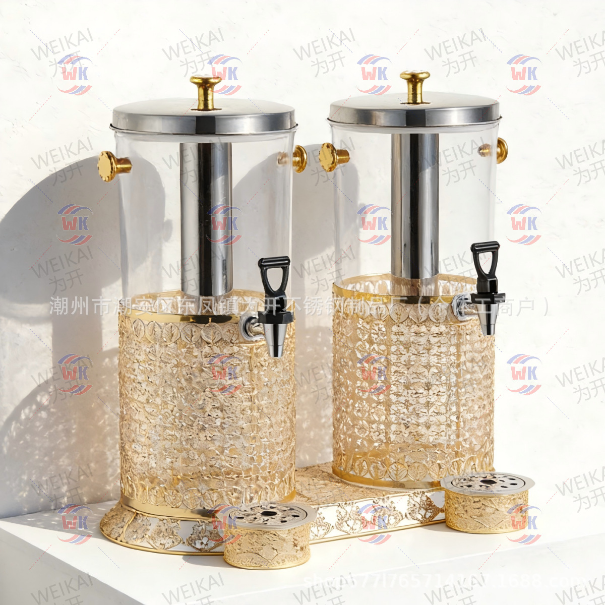 Dispensador de jugo redondo de 8L para suministro transfronterizo, contenedor de bebidas para buffet de hotel comercial, dispensador de café caliente, leche y té de hierro forjado. image 9