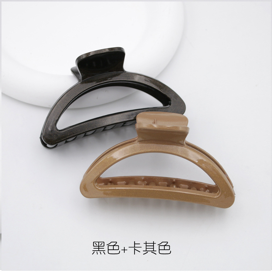 Clip de garra medio tiburón clip semicírculo arco medio grande simple horquilla hembra espalda Cabeza horquilla de alta gama clip joyería