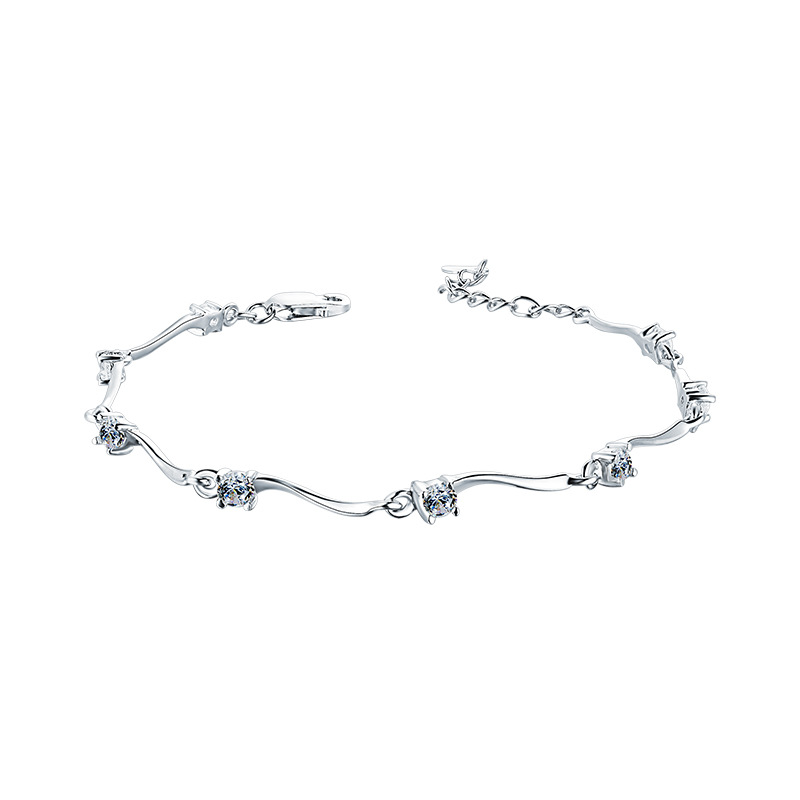 S925 plata esterlina diamante pulsera niñas japonés y coreano nicho diseño exquisito alto sentido novias pulsera regalo para novia