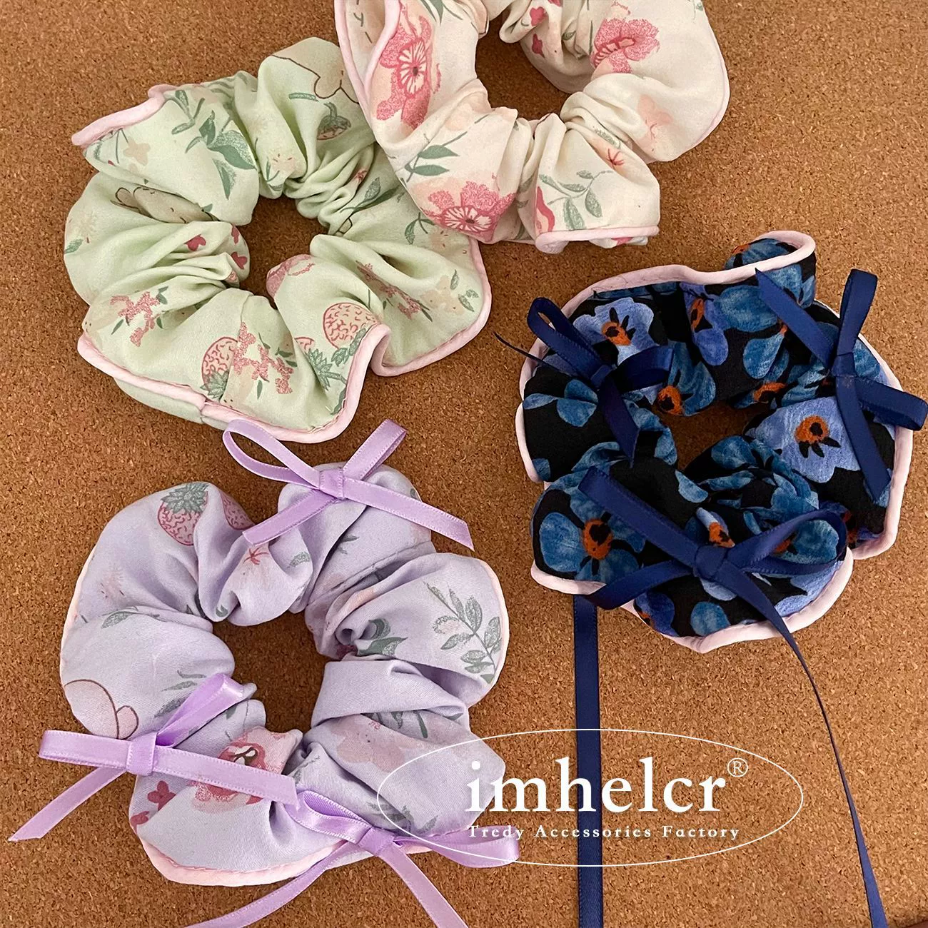 Brand cute hair band with bow, hairgrip, floral print, new collection