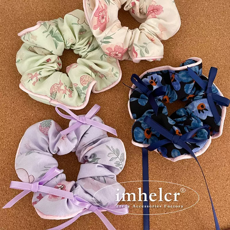 Brand cute hair band with bow, hairgrip, floral print, new collection