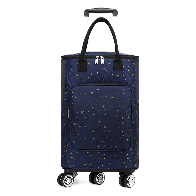Household grocery shopping small cart universal wheel portable shopping cart handbag insulation tin paper shopping bag trolley bag wholesale