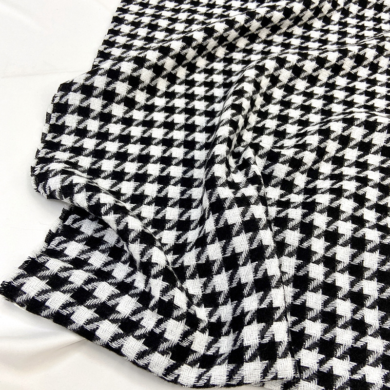 Sciarpa a scacchi da donna inverno 2021 nuova edizione coreana mille uccelli collo a scacchi imitazione cashmere caldo scialle con nappe_voghion.com