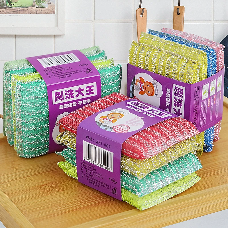 Губки-кубики для мытья посуды Scrub King, чистящая салфетка, для кухонных кастрюль, щетка для мытья, губка, волшебная хлопковая насадка