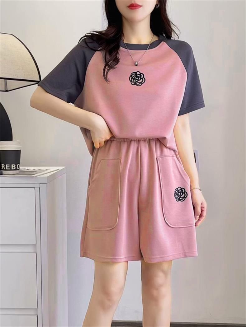 Women's Clothing Summer Fashion Two Piece Set For Women Color Block Slimming Loose Casual Plus Size Clothing_ecoleips.com