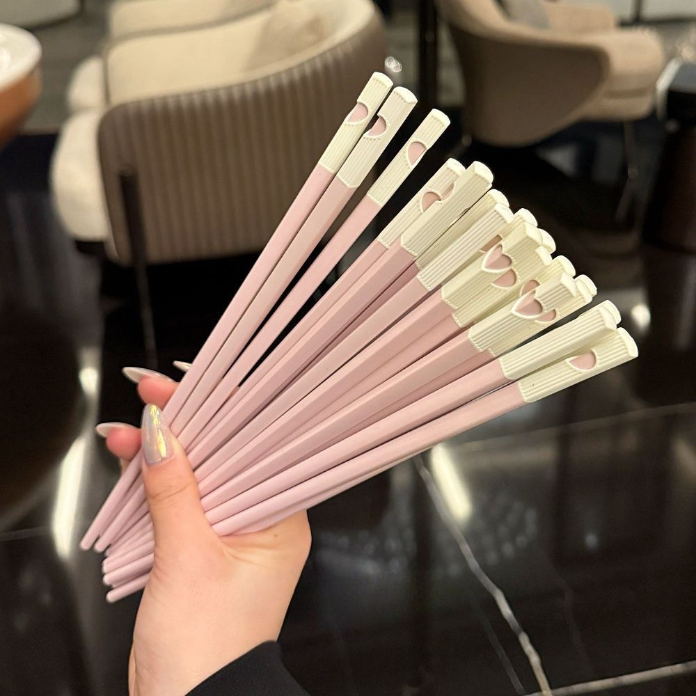 Love Antibacterial Ten-Color Alloy Chopsticks, Non-Slip, Not Prone to Mold, Dishwasher-Safe, Household Tableware, Meal-Sharing Chopsticks