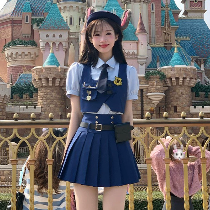 Женский костюм Джуди Кролика для взрослых, костюм Лолиты для взрослых, сумасшедшая Зверополис, Хэллоуин, косплей, рабочая одежда