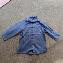 男童绅士百搭衬衫打底衫春秋款长方领角襟外贸原单襟不透纯色小童