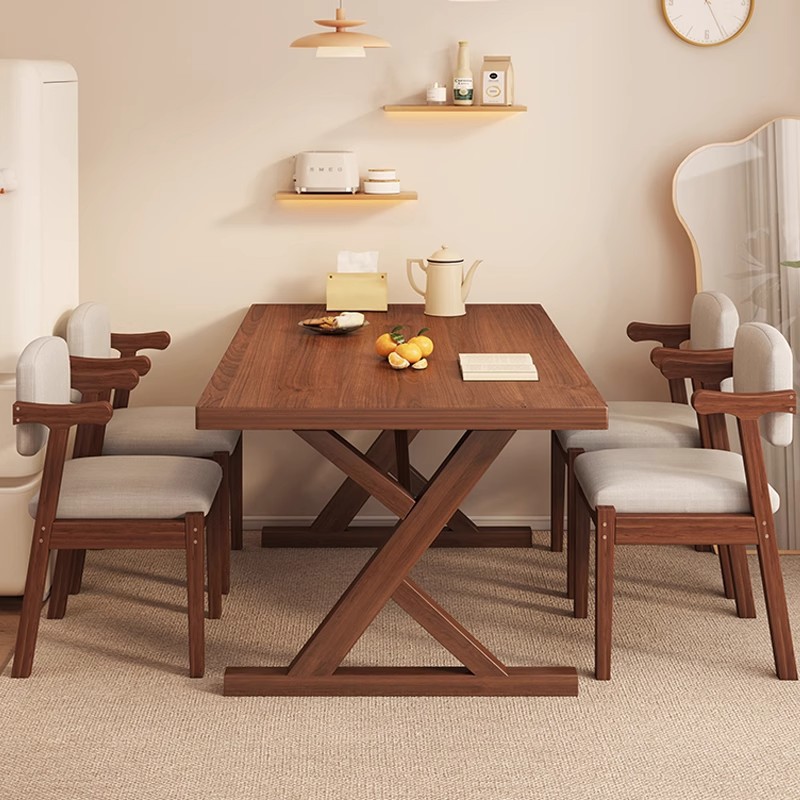 Mesa de comedor de madera maciza 2025, nueva mesa de comedor doméstica pequeña, sala de estar, mesa de comedor rectangular, combinación de sillas