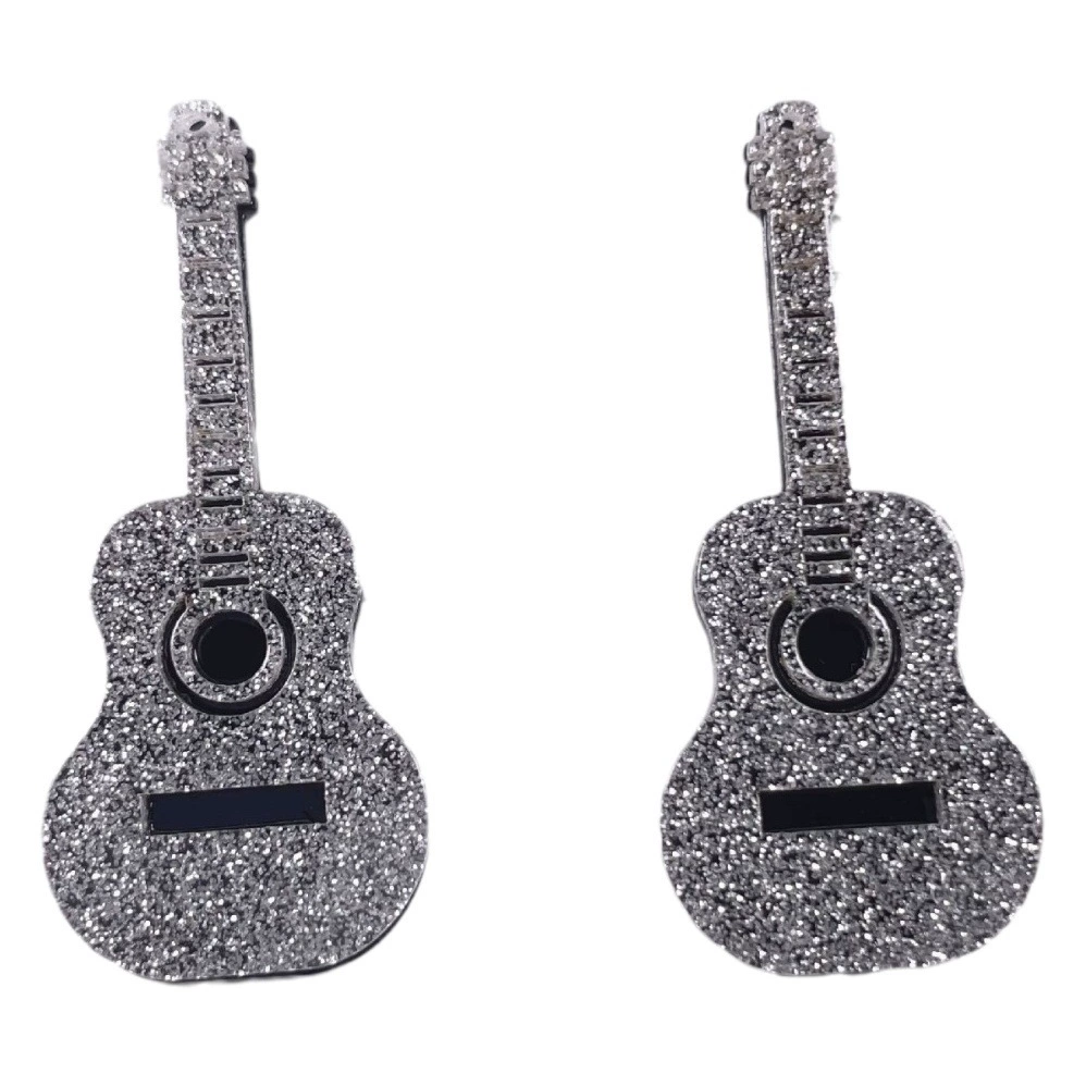 Акриловая композитная блестящая гитара для серег DIY брелок маленький кулон дизайн ювелирных изделий персонализированный подарок
