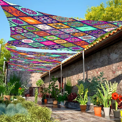 Avtomobil yan çətirləri | sun-proof canopy hanging cloth, printed - sunshade-sail-24-185-240cm