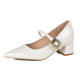Mary Jane chunky heel shoes women's 2025 new pointed French retro soft leather strap high heels