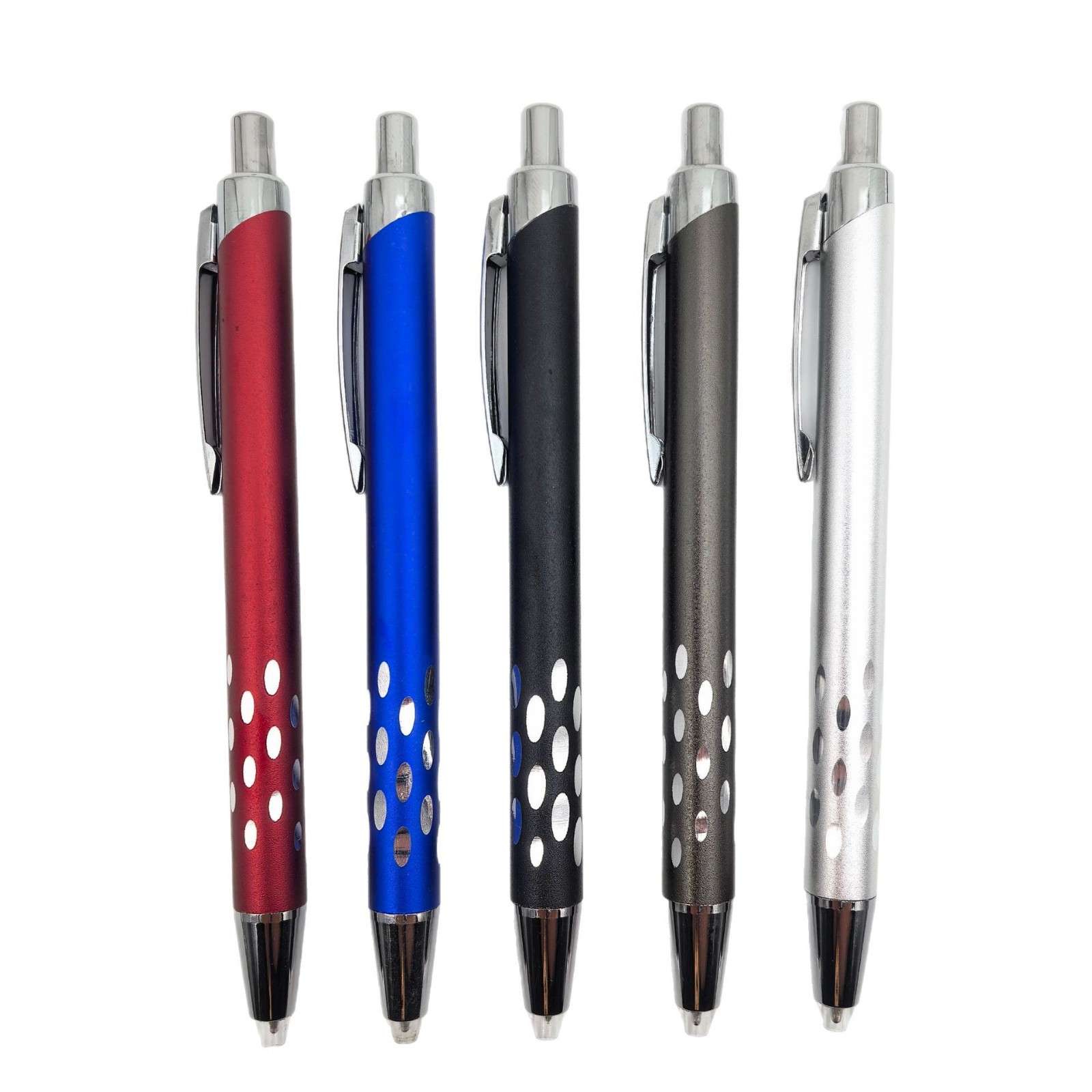 Creativo pulsar metal pinza de lámpara 24 orificios anillo esmerilado metal lápiz de bola logotipo láser punta de lápiz brillante