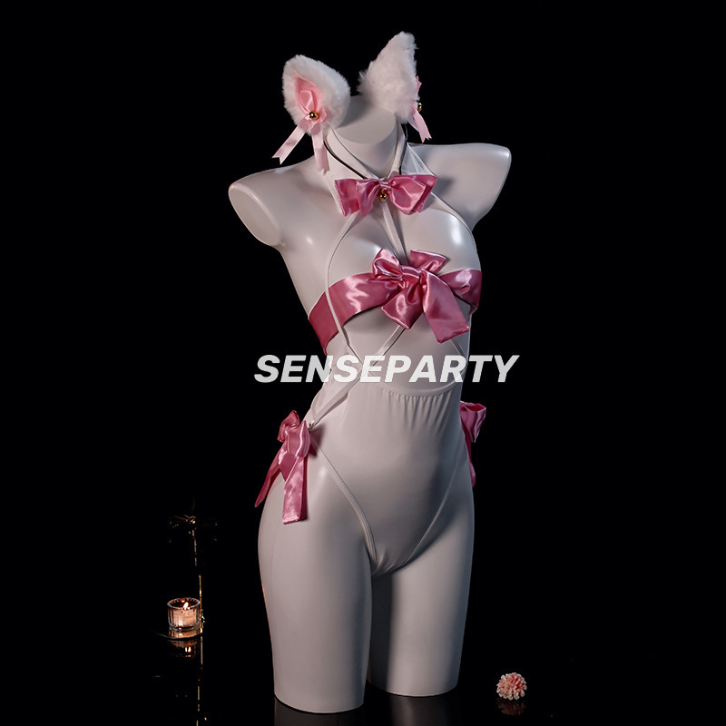 Churui Sexy Lingerie Sexy Cat Girl Suit Open Crotch Pure Desire Jumpsuit Uniform Temptation Pajamas Qqny6681