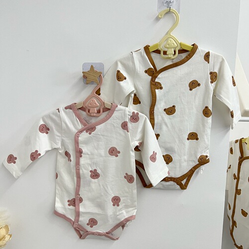 Korean style newborn cotton breathable jumpsuit, baby summer jumpsuit, cartoon bear, rabbit and monk suit
