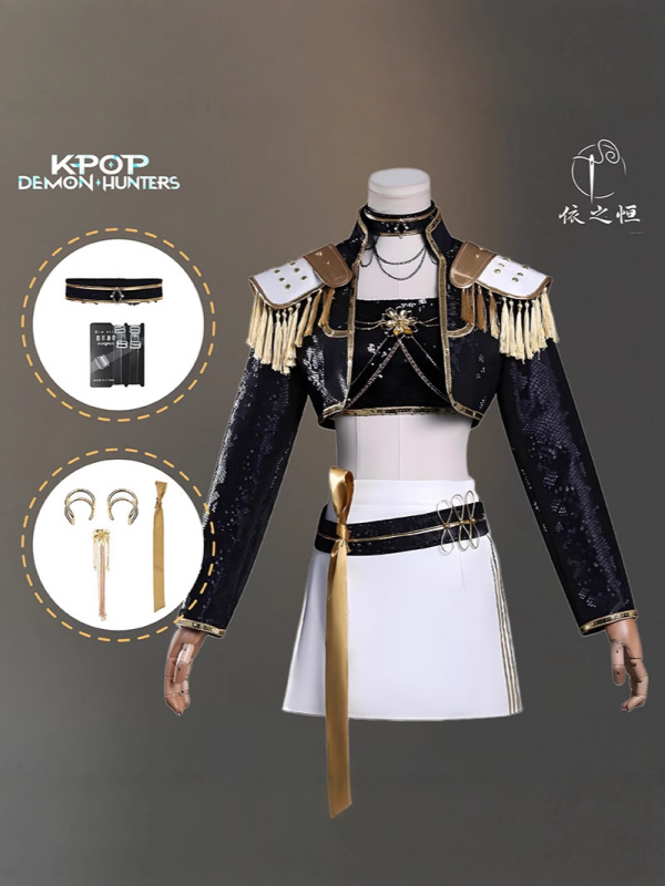 韩流女团K-POP猎魔女团cos服鲁米黑色款cosplay服装二次元|undefined