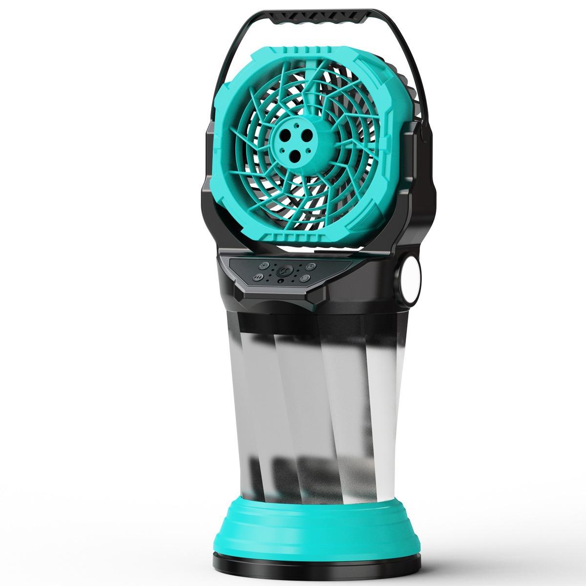Ventilador Multifuncional de Camping con Pulverizador con Luz RGB Control Remoto y Oscilación para Exterior