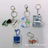 Acrylic cartoon keychain with zipper, Birthday gift